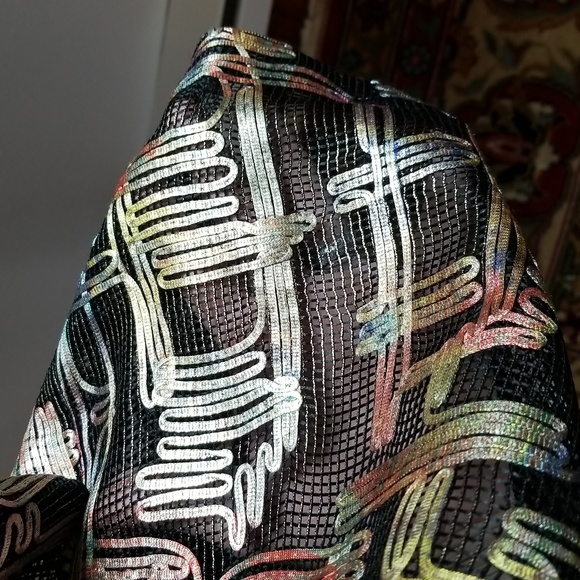 BEREK Vintage 90s Gold Eclipse Open Front Jacket - Picture 3 of 9